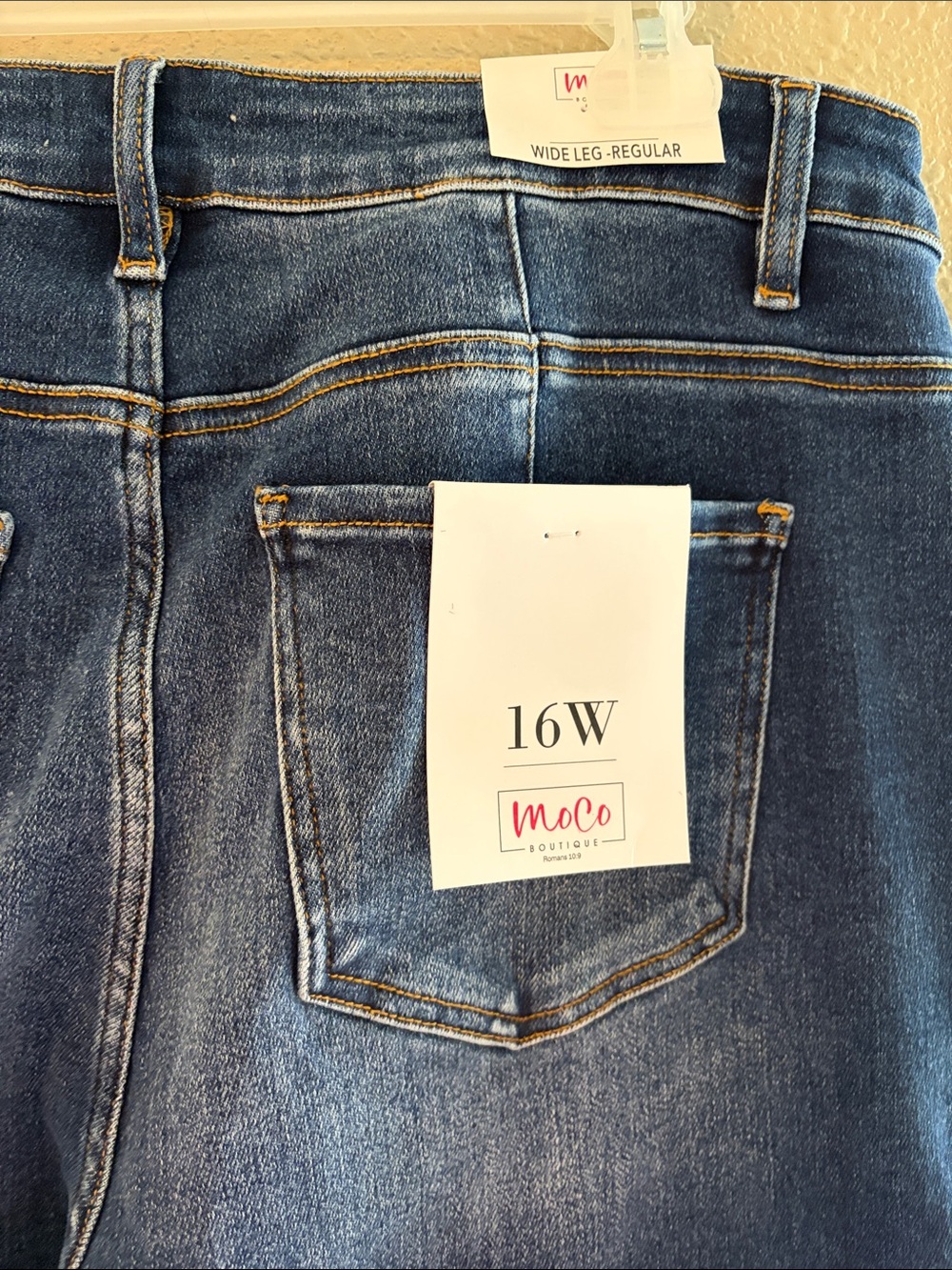 Dark Blue Wide Leg Jeans with Tummy Control
